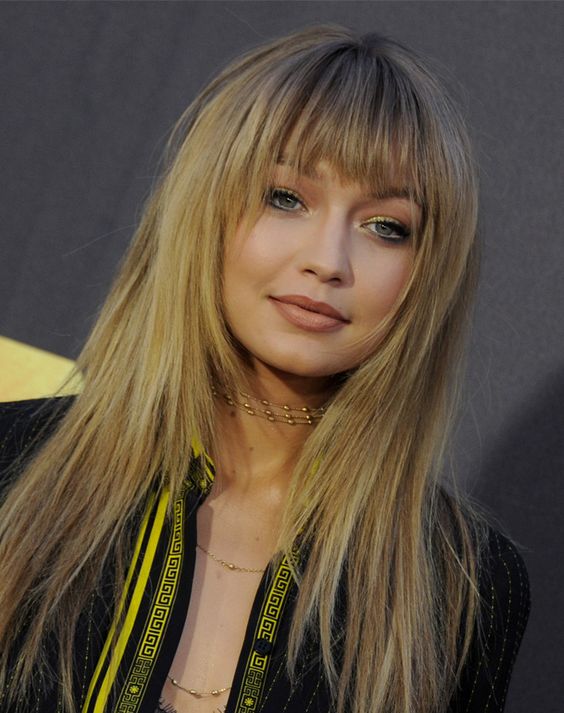 textured bangs gigi hadid